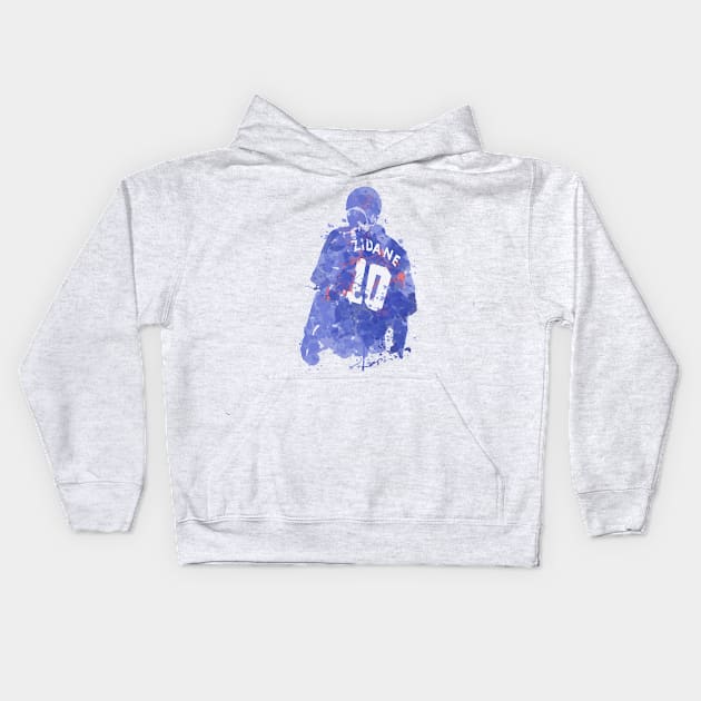 Zinedine Zidane French Legend Kids Hoodie by FootballArcade